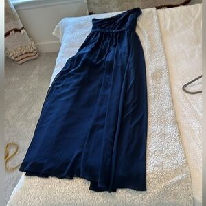 Alfred Angelo Women's 6 One Shoulder Formal Gown Blue Long Bridesmaid Hoco Gala